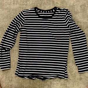 🆕 Lululemon Long Sleeve Modern Stripe Heathered Black White Women’s 10